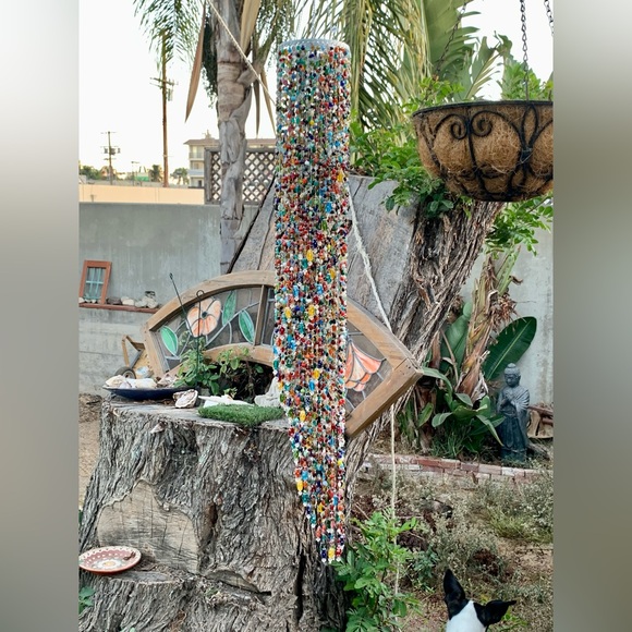 Beaded Spiral Chandelier 4 ft+ Handmade Bohemian Czech Glass Sun Catcher Mobile - Picture 4 of 10